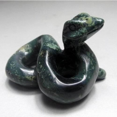 2" / 37g Jasper Snake Handmade Stone Carving - crystals and stones healing Mineral specimen Home Decor feng shui XX0604/01