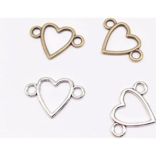 High quality 37 pcs alloy love heart charms fit DIY handmade necklace earring bracelet charms Jewelry Making