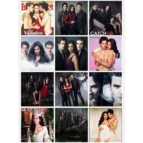 5D Diamond Painting TV Poster The Vampire Diaries Diamond Embroidery Characters Cross Stitch Kit Mosaic Home Wall Decoration Art