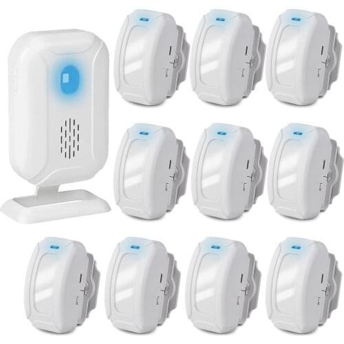 Welcome Chime Wireless Infrared Motion Sensor Alarm Detector 32 Songs LED Night Doorbell Entry Store Shop Window Home Security