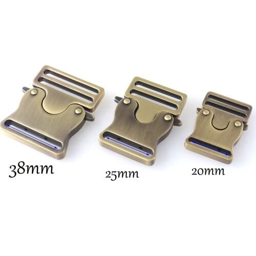 20-38mm bronze metal adjustable buckles Quick Side Release Buckle Belt Strap Backpacks Collar webbing straps Buckle Bag Hardware