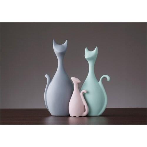 Ornament Nordic Pink Green Ceramic Deer Rabbit Figurines Home Decoration Crafts Livingroom Desktop Animal Ornaments Modern Weddi