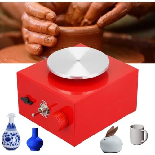 DIY Clay Tool with Tray for Ceramic Work Mini Pottery Wheel 6.5cm 10cm Turntable Mini Pottery Machine Electric Pottery Machine