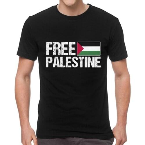 Retro Free Palestine T-shirt Mens Fashion T Shirt Short Sleeve 100% Cotton Palestinian Tshirt Cool Tees Tops