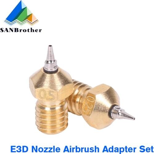 Airbrush Nozzle Adapter Set Tip Nozzle 0.2 0.3 0.4 0.5mm Optional for V5 V6 J-head Hotend 1.75mm Filament