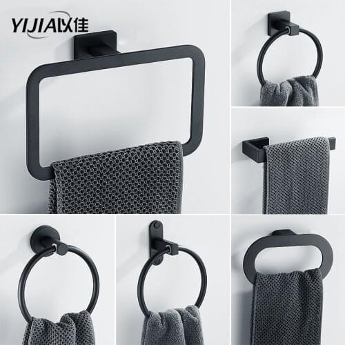 Stainless Steel Round Style Wall-Mounted Towel Ring Holder Hanger Bathroom Towel rack