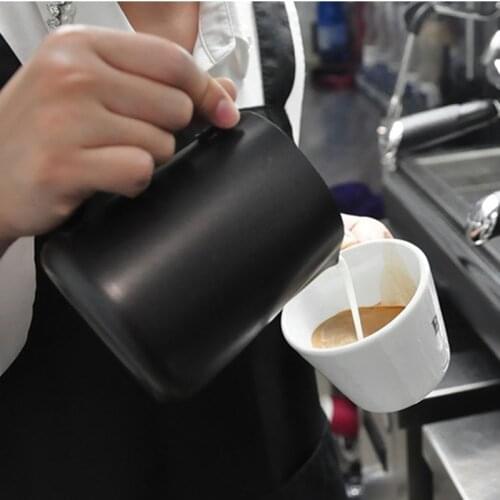 Cappuccino Frothing Pitcher Non-Stick Coating Frothing Black Pitcher Espresso Coffee Barista Craft Latte Milk Frothing Pitcher