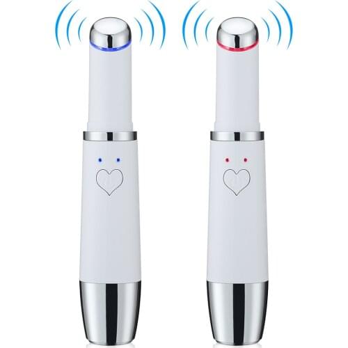 Electric Eye Massager Anti Wrinkle Dark Circles Facial Massage Pen Eye Care LED Hot Massage Eye Beauty Devices USB Rechargeable