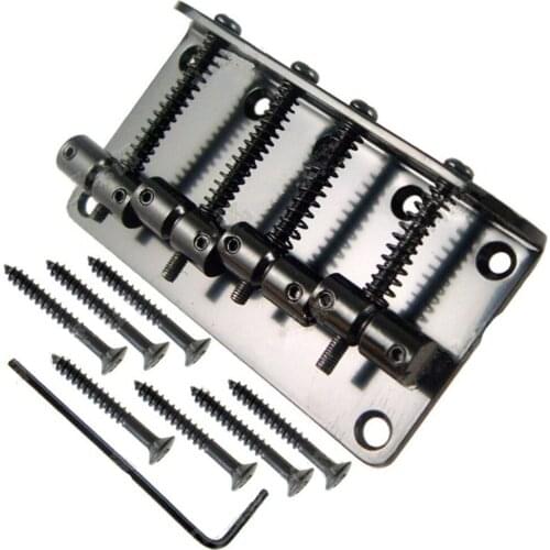 A Set of Black Vintage 4 String Bass Bridge Length65mm Bass Fixed Bridge Saddle Top Load guitar accessories parts