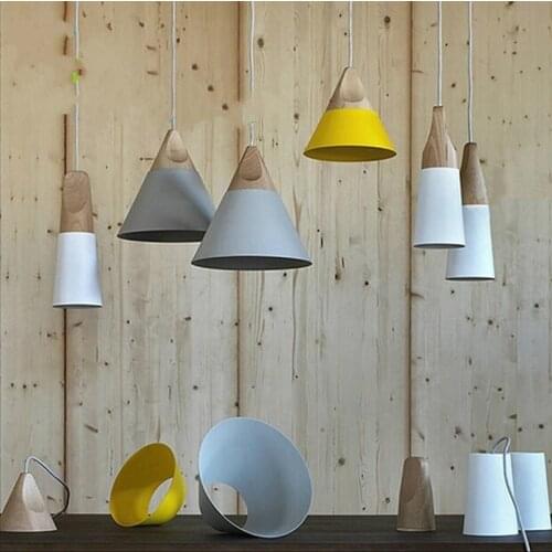 SLOPE lamps pendant lights Skrivo design Wood and aluminum lamp restaurant bar coffee dining room LED hanging light fixture