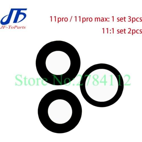 30set Back Camera Glass Lens for iPhone 11 Pro Max Rear Camera Cover Sticker Holder Replacement Repair Parts