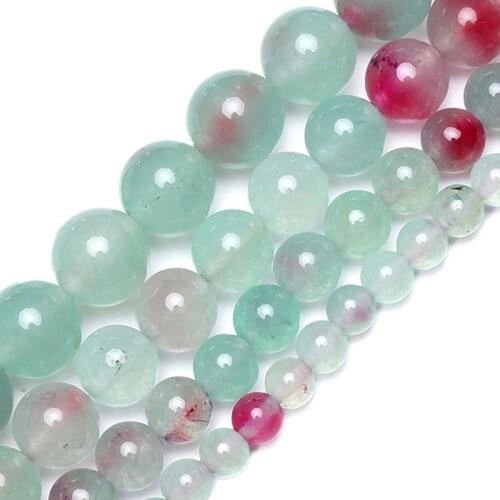 Wholesale Natural Green Jades Round Beads Handmade Green Chalcedony Loose Stone beads Accessory For Jewelry Making Bracelet