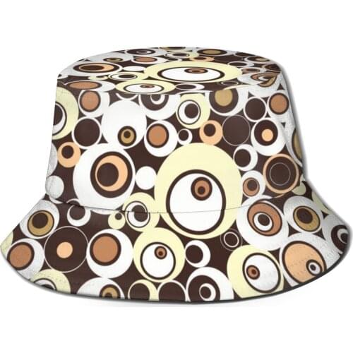 CINESSD Abstract Circles Unisex Casual Sun Hat Bucket Hat for Men Women Bob Hip Hop Caps Summer Fisherman Hat Panama