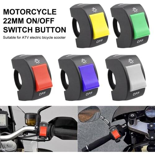 22mm 12V ON/OFF Motorcycle Headlight Switch Push Button Connector Handlebar Switch for ATV Electronic Bike Scooter Motorbike