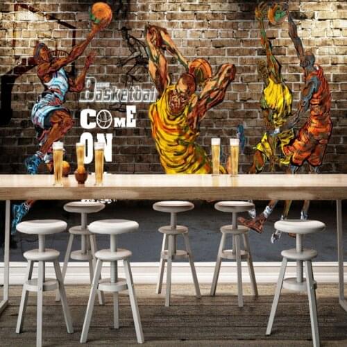 Drop Shipping Custom Photo Wallpaper 3D Stereo Street Basketball Backdrop Gym Background Wall Lobby Wallpaper Living Room Mural
