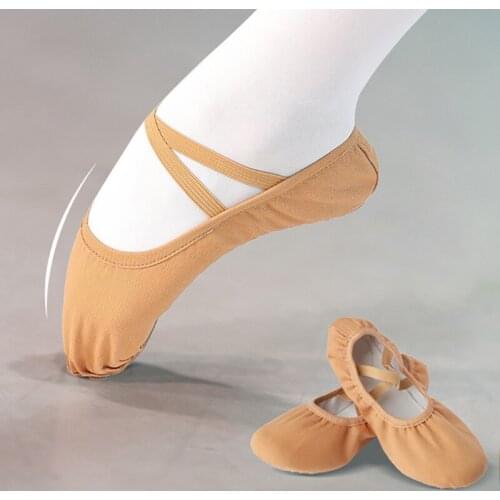 USHINE pink professional full elastic shoelace training body shaping yoga Belly ballet dance shoes balletrina kids girl woman