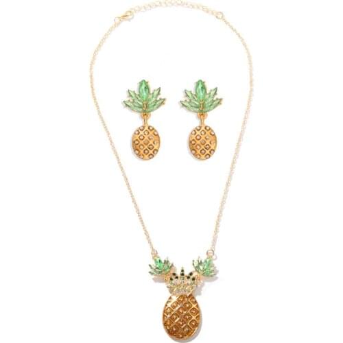 Dvacaman 2020 Newly Korean Pineapple Fruit Crystal Stud Earrings for Women Summer Girl Rhinestone Earrings Party Wedding Jewelry