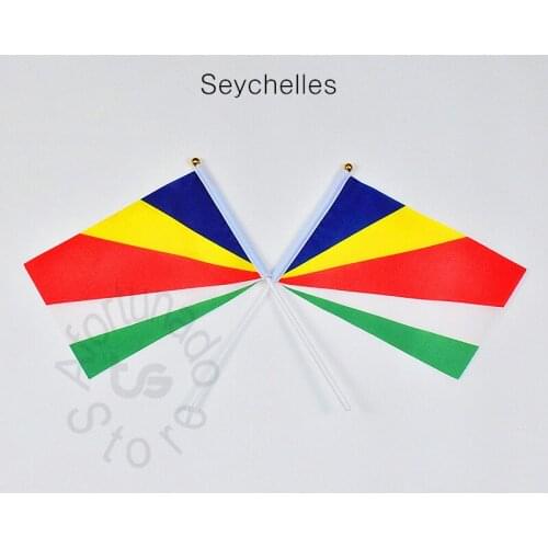Seychelles 14*21cm flag Banner meet Parade party hand waving National flag Home Decoration flag banner