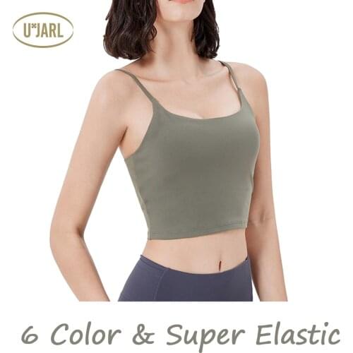 UxJARL 6 Colors Sport Bras Seamless Yoga Vest Padded Crop Top Elastic Underwear Push Up Shockproof Lingerie Fitness Workout Run
