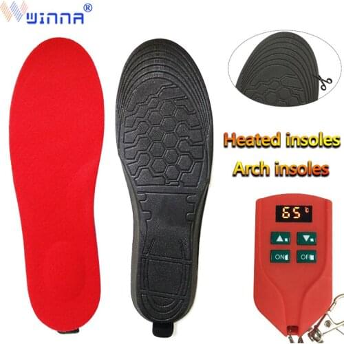 2000mAh Unisex Heatied Insoles Rechargeable Battery Heating Insoles Outdoor Sport Shock Absorption Cutting Heating Insoles