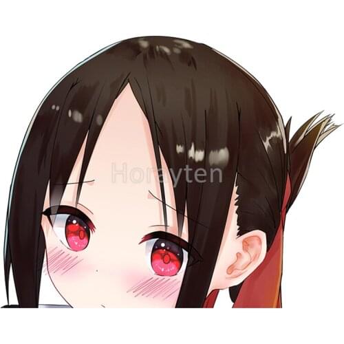 Car Styling Vinyl Stickers for Cartoon Kaguya Sama Shy Girl Graphics Motor Bikes Keyboard Decal Waterproof