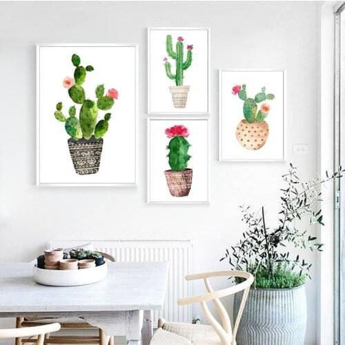 Watercolor Plants Cactus Flower 5D Diamond Embroidery full drill diy diamond painting mosaic cross stitch home decor wall art