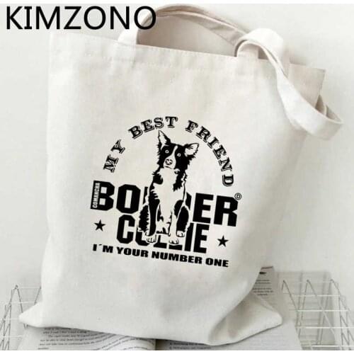 Border Collie shopping bag canvas tote recycle bag shopper shopping shopper bag reciclaje sac cabas boodschappentas cabas