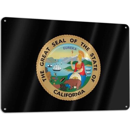 Seal of California State Poster Funny Art Decor Vintage Aluminum Retro Metal Tin Sign Painting Decorative Signs 20x30cm