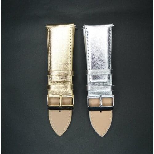 YQI Luxury Genuine Leather Watch Band 28mm Watch Strap Gold Silver Watchband For Men / Women Watches