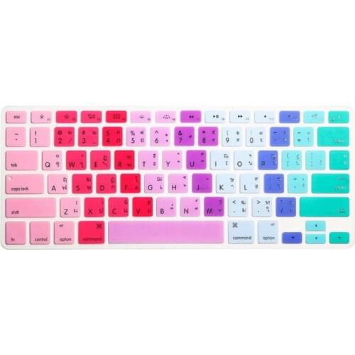 Rainbow Thai Keyboard Film protector for Macbook Air Pro Retina 13 15 17 Laptop Skin Covers for Mac book 13 15 Gel case
