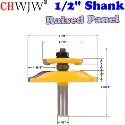1 pc 1/2" Shank Raised Panel Router Bit with Backcutter - Ogee Woodworking cutter Tenon Cutter for Woodworking Tools CHWJW-12143