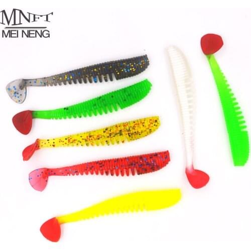 MNFT 10Pcs Paddle Tail Swimbait Lures Rubber Worms Swimbait Bass Bait Soft Fishing Tackle