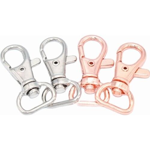 15mm Inner Rose gold swivel clasp D Ring Lobster Clasp Claw Push Gate Trigger Clasps Swivel Snap Hooks for key backpack 10pcs