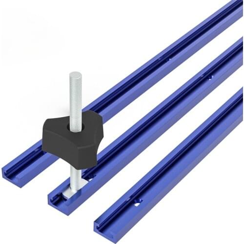 300-800mm Type 19 Blue T Track Aluminium Woodworking T-slot Slide T-Tracks T-Track for DIY Woodworking Saw/Router Table