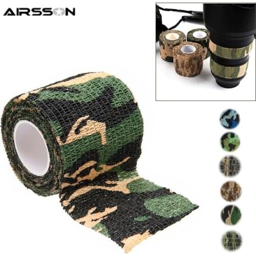 5CM*4.5M Tactical Camouflage Tape Self-adhesive Military Camo Stretch Bandage Non-Slip Gun Rifle Tape Wrap for Outdoor Hunting