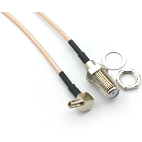 50pcs LOT TS9 Male Right Angle TO F Type Female Jack RG316 Pigtail Cable