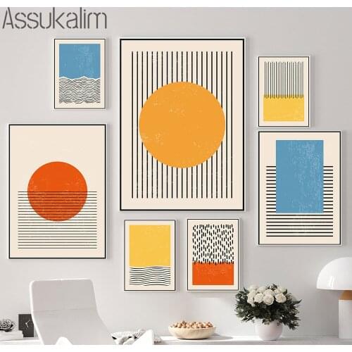 Abstract Canvas Painting Color Geometry Poster Line Drawing Wall Art Print Nordic Wall Pictures For Living Room Home Decoration