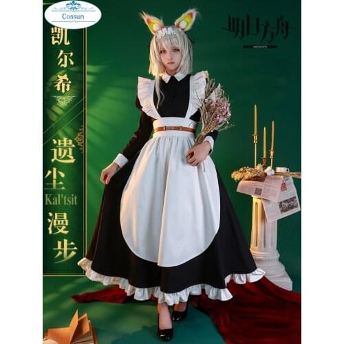 Anime! Arknights Kal'tsit Heres Your Coffee Sir Maid Dress Lovely Nurse Uniform Cosplay Costume Halloween Party Role Play Suit