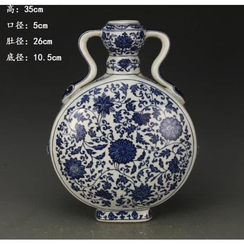 Antique QingDynasty porcelain vase,Blue and white bottle #3,Hand-painted crafts,Decoration,Collection&Adornment,Free Shipping