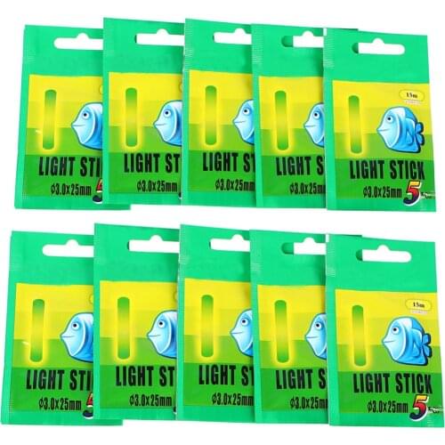Free Shipping 50PCs Fishing Fluorescent Lightstick Light Night Float Rod Lights Dark Glow Stick