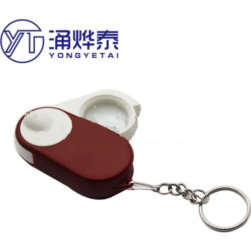 Keychain type white light source magnifying glass 10 times magnifying glass
