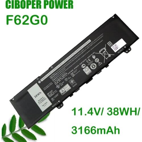 CP New Origina Laptop Battery F62G0 11.4V 38Wh Compatible RPJC3 39DY5 For 13 5370 7370 7373 7380 7386 Vostro 5370