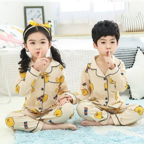 Childrens Cardigan Pyjamas Autumn Sleepwear Girls&Boys Pajamas for Kids Nightwear Baby Infant Clothes Animal Cartoon Pajama Set