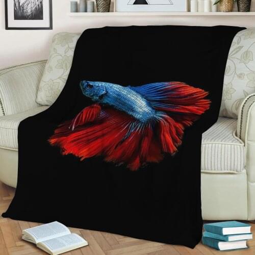 Betta Splendens Flannel Throw Blanket 3D Printed Keep Warm Sofa Child Blanket Home Decor Textiles Dream Family Gift