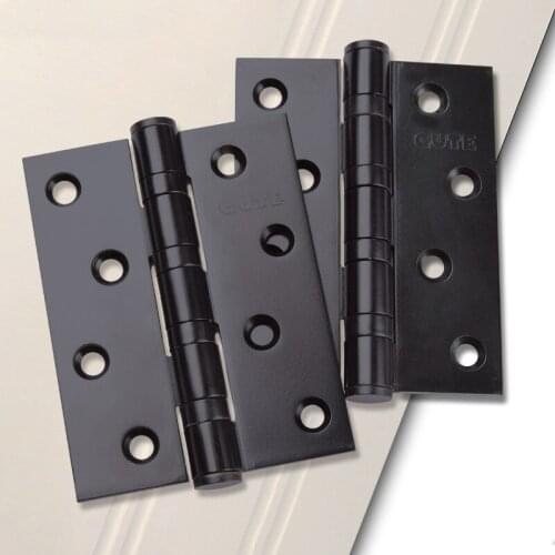 Home High Quality Black Stainless Steel Hinge Thicken 4 Inch Silent Hinge Cupboard Door Connector Furniture Hardware Accessories