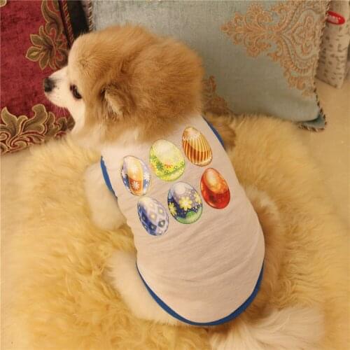 Breathable Dog Vest Cotton Puppy Clothes For Cat Small Dogs Colorful Eggs Printed Dog T-Shirt Summer Chihuahua Yorkshire Tshirt