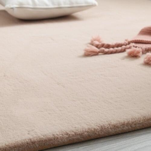 Imitation Rabbit Hair Carpet Living Room Super Soft Rugs Bedroom Bedside Home Hallway Bay Window Seat Pad Solid Color Fluffy Mat