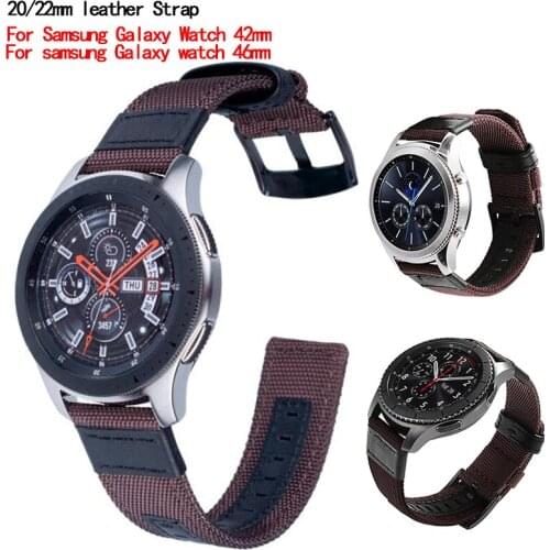 Leather Strap for Samsung Gear Sport S2 S3 Galaxy Watch Active 42/46mm 20/22mm Watch band for Huami Amazfit Bip Huawei Watch2 gt