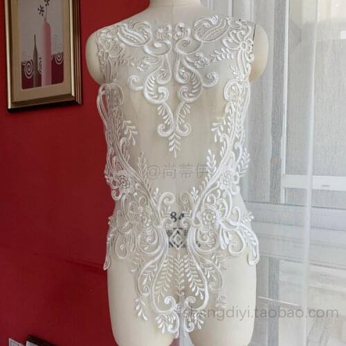 Wedding dress lace Applique large Embroidery lace Applique Lace motif Wedding dress luxury lace pairs