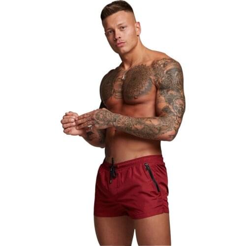 Summer Men Casual Shorts Sweatpants Gym Shorts Running Shorts Joggers Sport Shorts Man Fitness Quickdry Training Pants Red Black